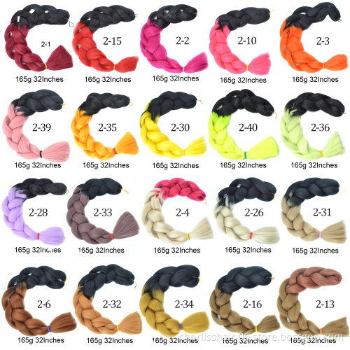 Wholesale Pre stretched  Box Crochet Hair attachment For braids  Ombre Jumbo xpression Synthetic Braiding Hair Extensions
